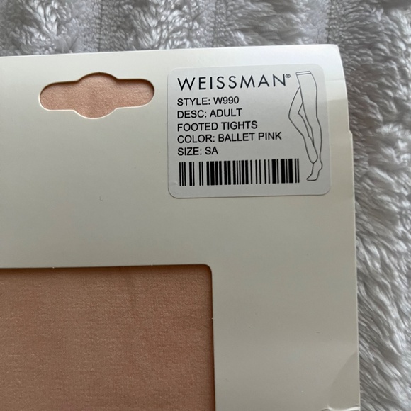 WEISSMAN Ballet Pink Footed Tights - Picture 2 of 3